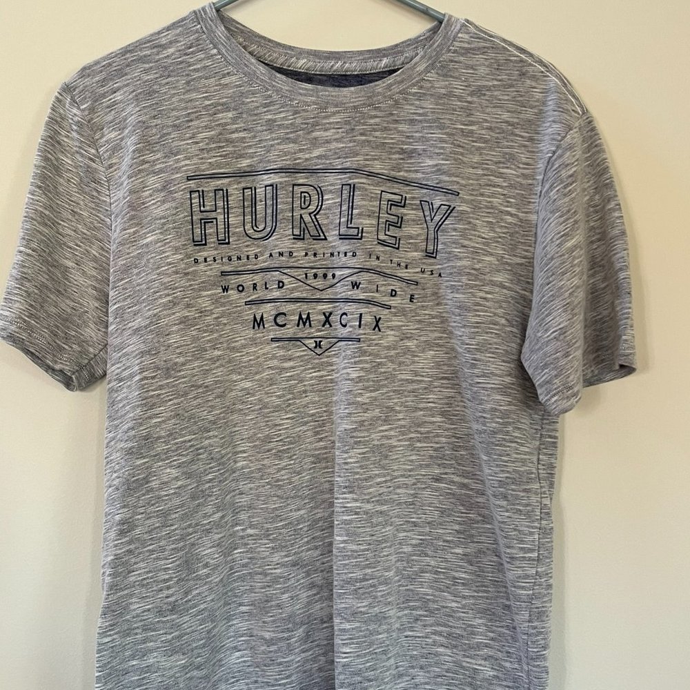 Hurley Nike Dri Fit Medium Gray with Blue lettering